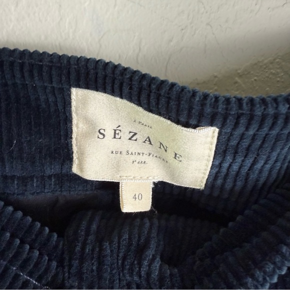 Sezane The 70's Trousers Navy Blue Corduroy EU 40 US 8 - Picture 5 of 16
